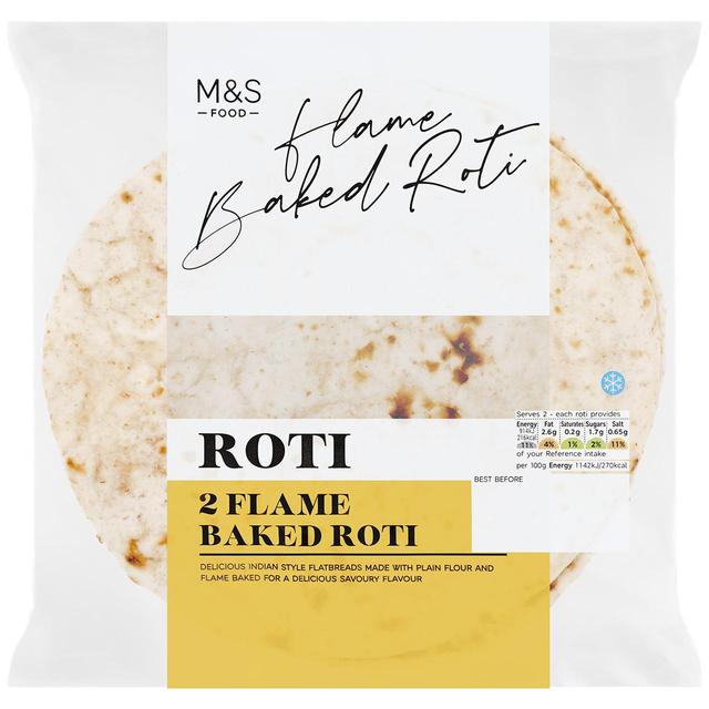 M&S 2 Flame Baked Roti 160g Botiga