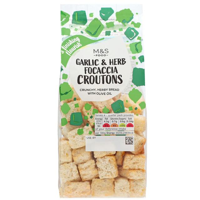 M&S Garlic & Herb Focaccia Croutons 80g Botiga