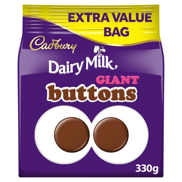 Cadbury Dairy Milk Giant Buttons Chocolate Bag 330g Botiga