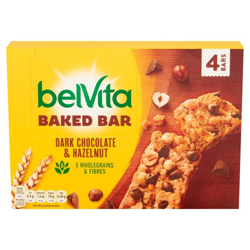 Belvita Dark Chocolate & Hazelnut Baked Bar  Multipack 4 per pack Botiga