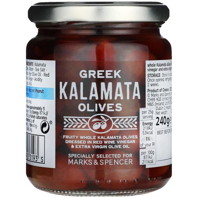 M&S Whole Kalamata Olives 240g Botiga