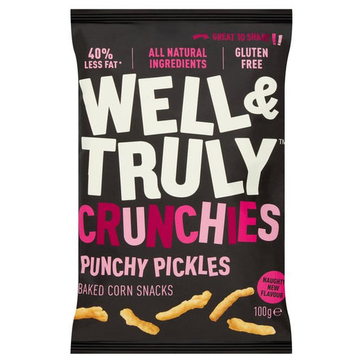 Well&Truly Crunchies Punchy Pickles Share Bag 100g Botiga