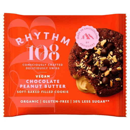 Rhythm 108 Swiss Vegan Chocolate Peanut Butter Soft-Baked Filled Cookie 50g Botiga