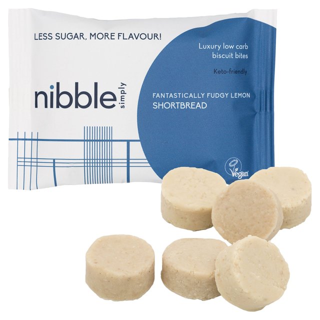 Nibble Simply Fantastically Fudgy Lemon Shortbread Low Carb Biscuit Bites 36g Botiga