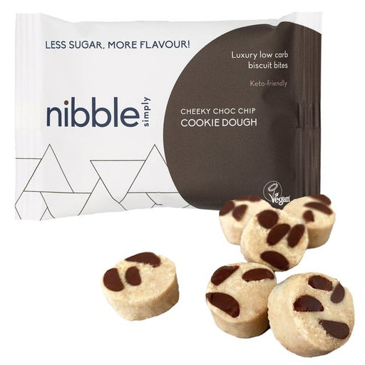 Nibble Simply Cheeky Choc Chip Cookie Dough Low Carb Biscuit Bites 36g Botiga