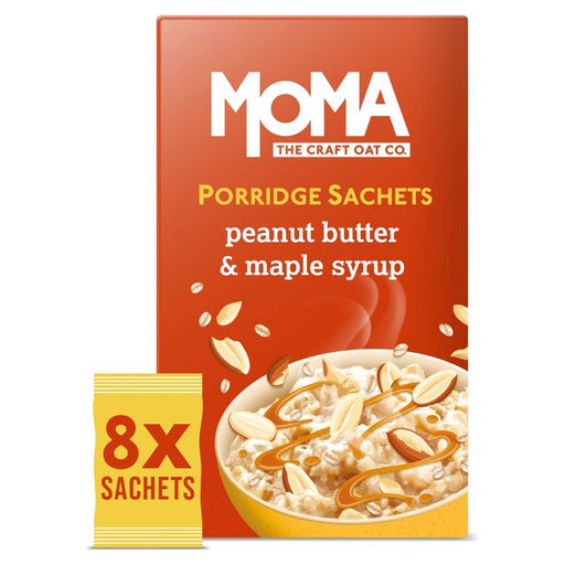 MOMA Peanut Butter & Maple Syrup Jumbo Oat Porridge Sachets Vegan 8 per pack Botiga