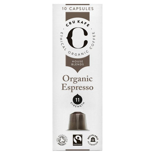 CRU Kafe Organic Espresso Blend Nespresso Compatible Capsules 10 per pack Botiga