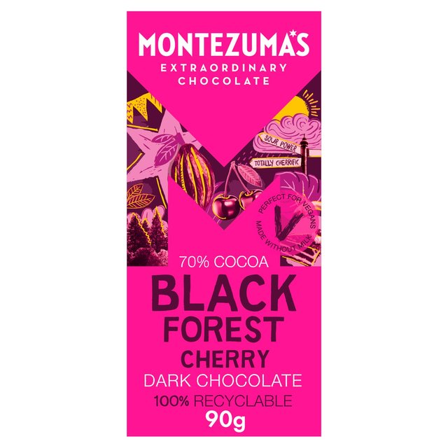 Montezuma's Black Forest Dark Chocolate with Cherry 90g Botiga