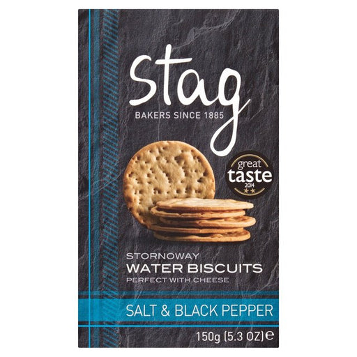 Stag Bakeries Sea Salt & Black Pepper Water Biscuits 150g Botiga