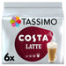 Tassimo Costa Latte Coffee Pods 6 per pack Botiga