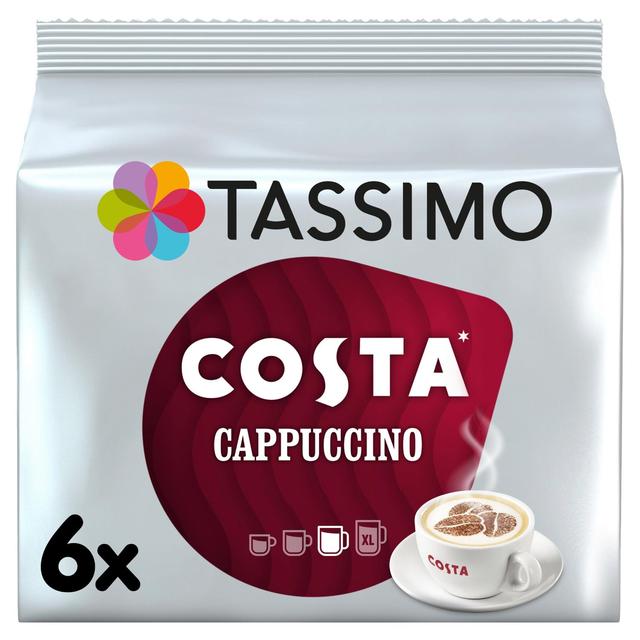 Tassimo Costa Cappuccino Coffee Pods 6 per pack Botiga