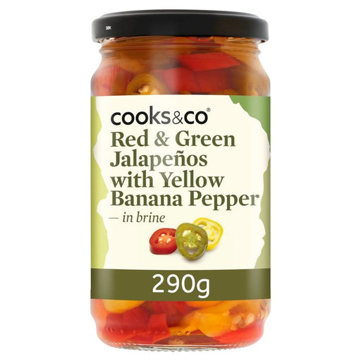 Cooks & Co Tri-Colour Jalapeno Slices 290g Botiga