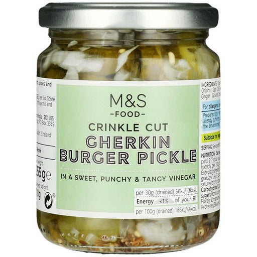 M&S Crinkle Cut Gherkin Burger Pickle 270g Botiga