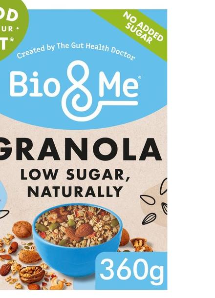 Bio&Me Granola Low Sugar, Naturally Gut-Loving Prebiotic 360g Botiga