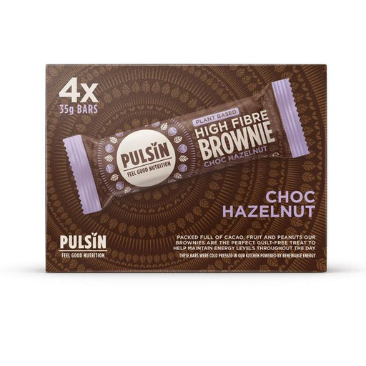 Pulsin Choc Hazelnut Vegan High Fibre Brownie Multipack 4 x 35g Botiga