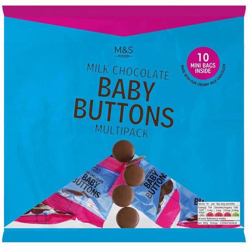 M&S Milk Chocolate Baby Buttons Multipack 10 x 18g Botiga