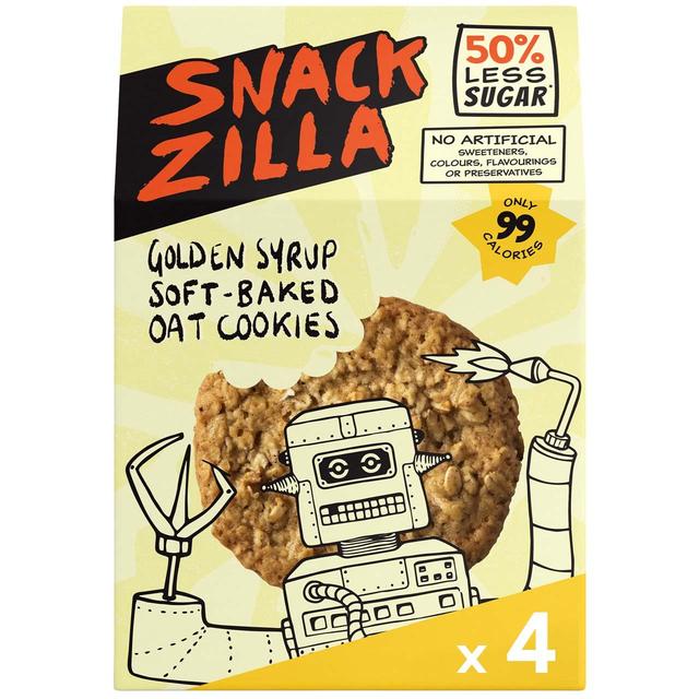 SNACKZILLA Golden Syrup Soft-Baked Oat Cookies 4 x 30g Botiga