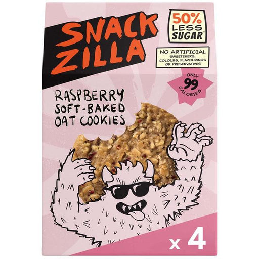 SNACKZILLA Raspberry Soft-Baked Oat Cookies 4 x 30g Botiga