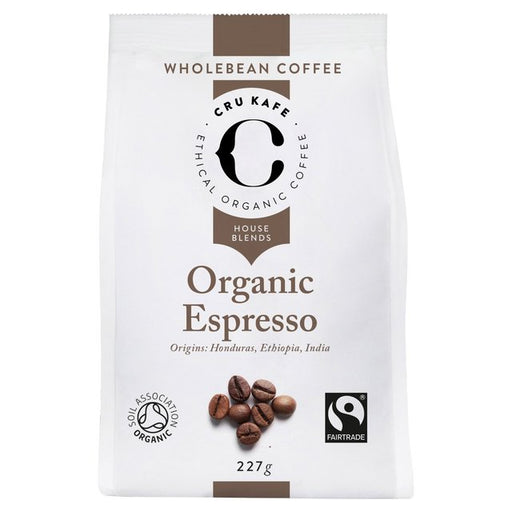 CRU Kafe Organic Fairtrade Espresso Coffee Beans 227g Botiga