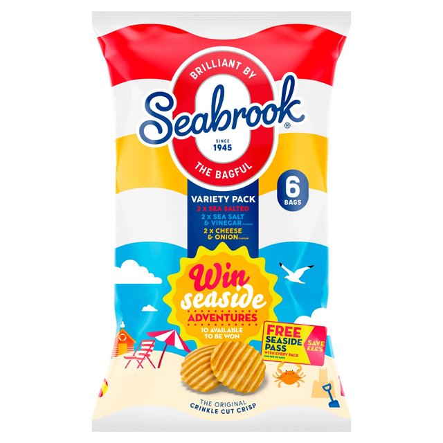 Seabrook Crinkle Cut Variety Crisps 6 per pack Botiga