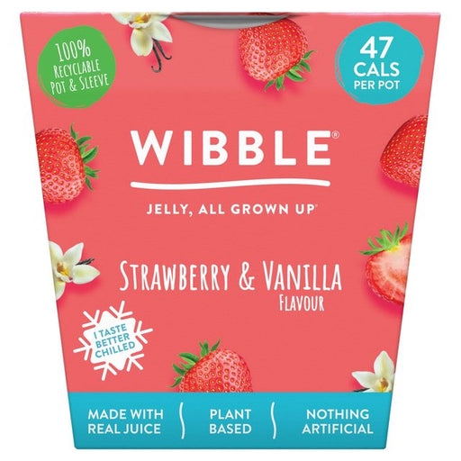 Wibble Strawberry & Vanilla Jelly Pot 150g Botiga