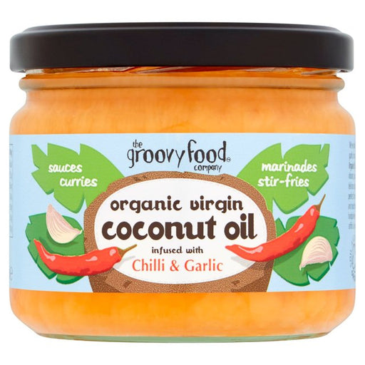 Groovy Food Company Organic Virgin Coconut Oil Infused with Chilli & Garlic 283ml Botiga