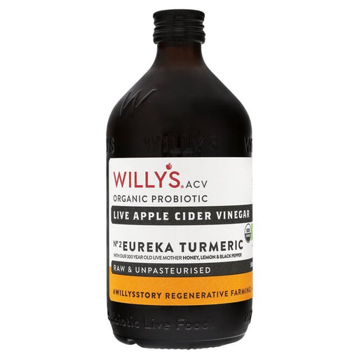 Willy's Organic Live ACV - Honey, Turmeric, Black Pepper & 'The Mother' 500ml Botiga