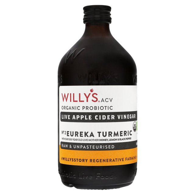 Willy's Organic Live ACV - Honey, Turmeric, Black Pepper & 'The Mother' 500ml Botiga