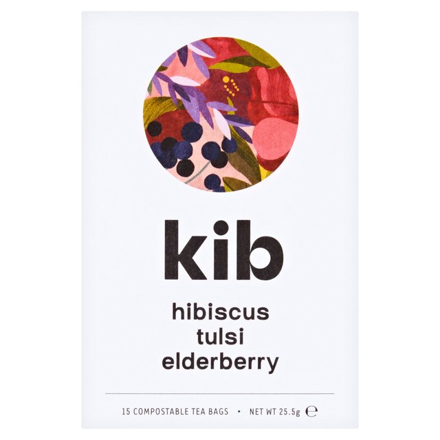 Kib Hibiscus, Tulsi, Elderberry Herbal Tea 15 per pack Botiga