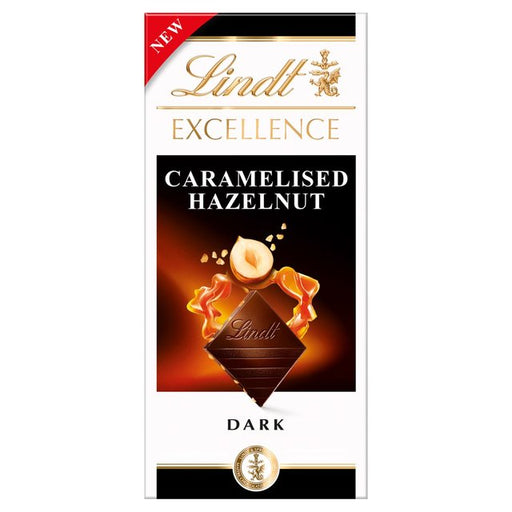 Lindt Excellence Caramelised Hazelnut Dark Chocolate Bar 100g Botiga