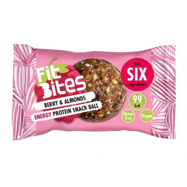 FitBites Berries + Almonds Energy Protein Snack Ball 30g Botiga