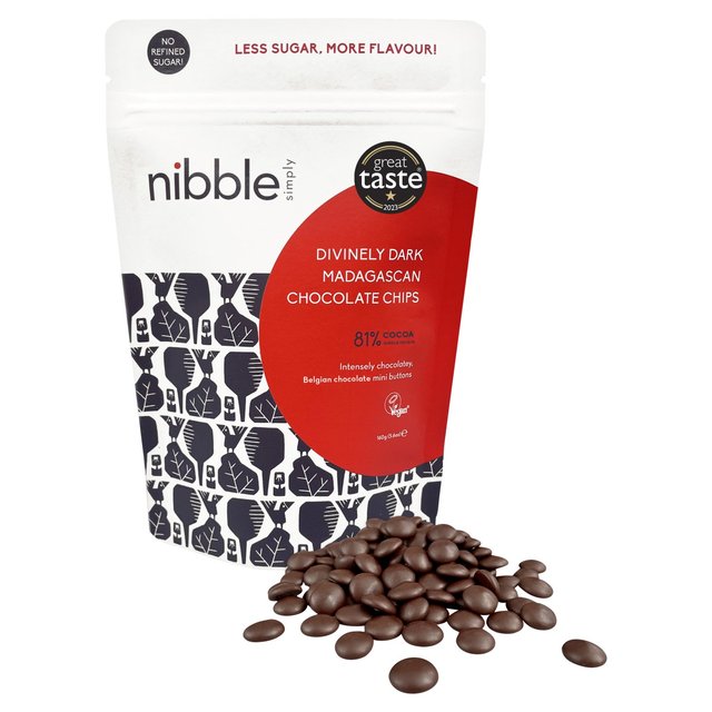 Nibble Simply Divinely Dark Madagascan Chocolate Chips 160g Botiga