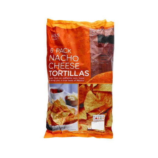 M&S Nacho Cheese Tortilla Chips Multipack 6 per pack Botiga