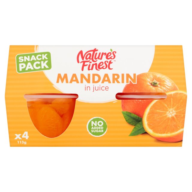 Nature's Finest Fruit Pots Mandarin in Juice 4 x 113g Botiga
