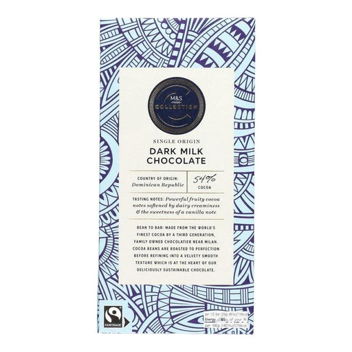 M&S Collection 54% Dominican Republic Dark Milk Chocolate 100g Botiga