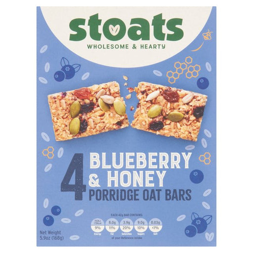 Stoats Blueberry & Honey Porridge  Oat Bars 4 x 42g Botiga