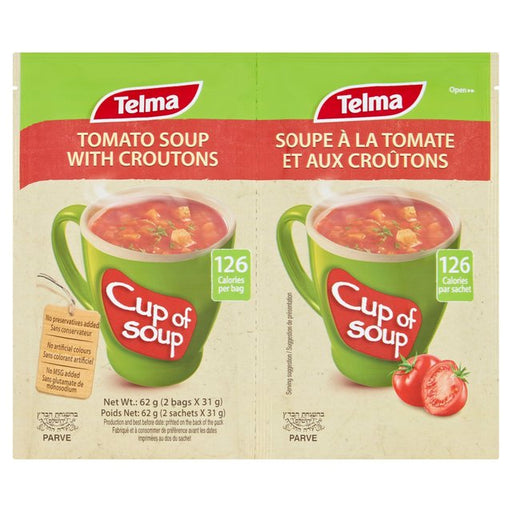 Telma Cup of Soup Tomato with croutons 2 x 31g Botiga