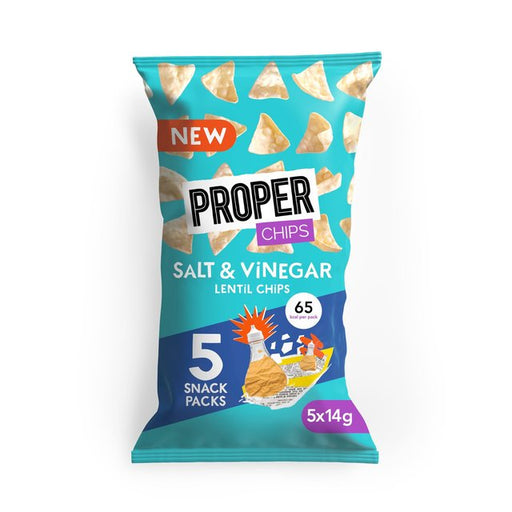 Properchips Salt & Vinegar Lentil Chips 5 per pack Botiga