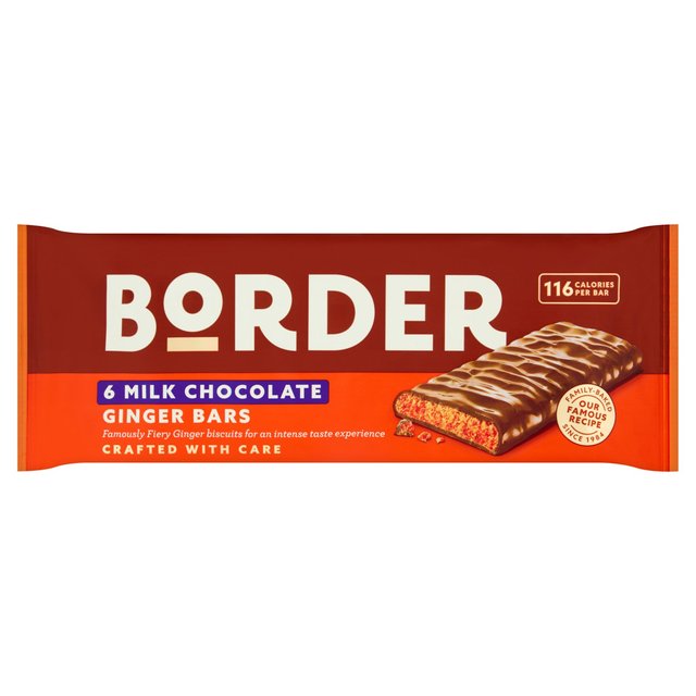 Border Biscuits Milk Chocolate Ginger Bars 144g Botiga