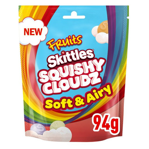 Skittles Squishy Cloudz Chewy Sweets Fruit Flavoured  Sweets Pouch Bag 94g Botiga