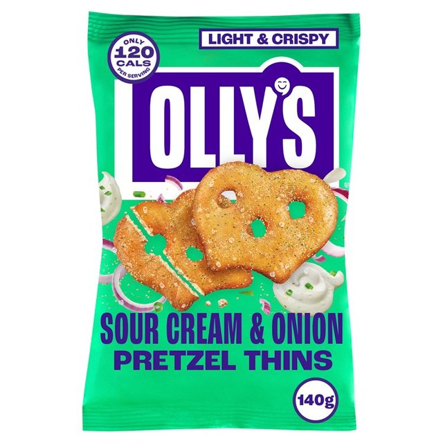 Olly's Pretzel Thins - Sour Cream & Onion 140g Botiga