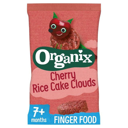 Organix Cherry Rice Cake Clouds Baby Snack 7 months+ 40g Botiga