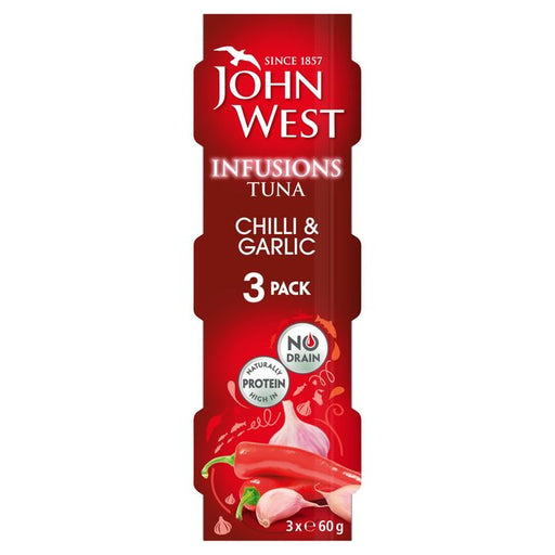 John West Infusions Tuna Chilli & Garlic 3 Pack 3 x 60g Botiga