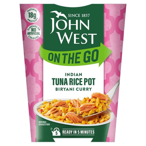 John West On The Go Indian Biryani Curry Tuna Rice Pot 120g Botiga