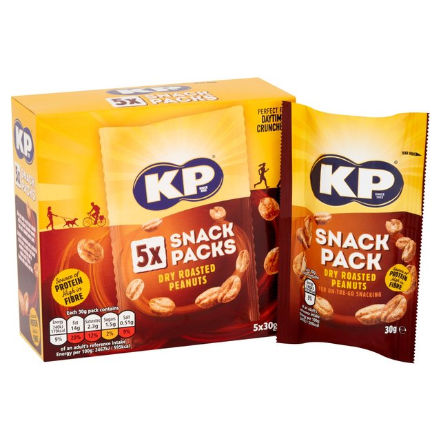 KP Dry Roasted Peanuts Multipack 5 x 30g Botiga