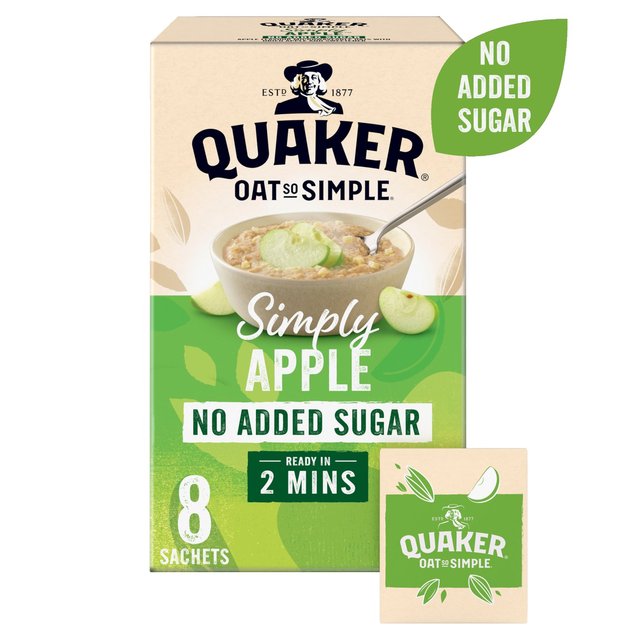 Quaker Oat So Simple Simply Apple Porridge Cereal No Added Sugar 8 per pack Botiga