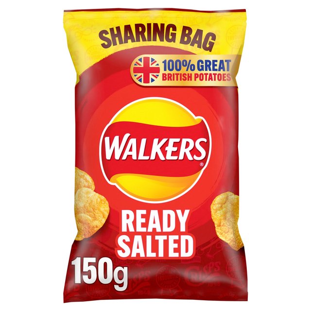 Walkers Ready Salted Sharing Bag Crisps 150g Botiga