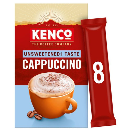 Kenco Cappuccino Unsweetened Instant Coffee Sachets 8 per pack Botiga