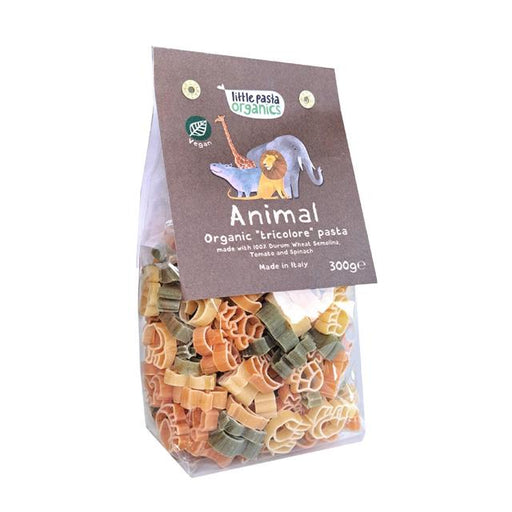 Little Pasta Organics Animal Shaped Pasta Spinach + Tomato 300g Botiga