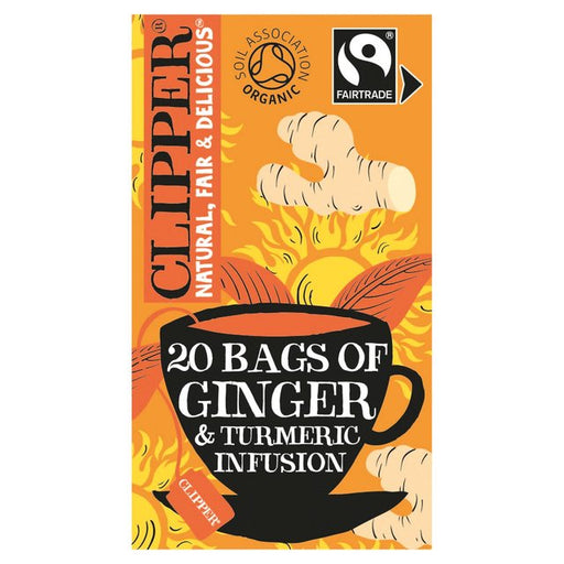 Clipper Organic Fairtrade Restoring Roots Ginger & Turmeric 20 Tea Bags 20 per pack Botiga